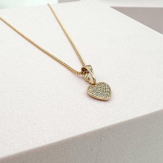 Shimmering Love - Halskette Herz Anhänger Roségold