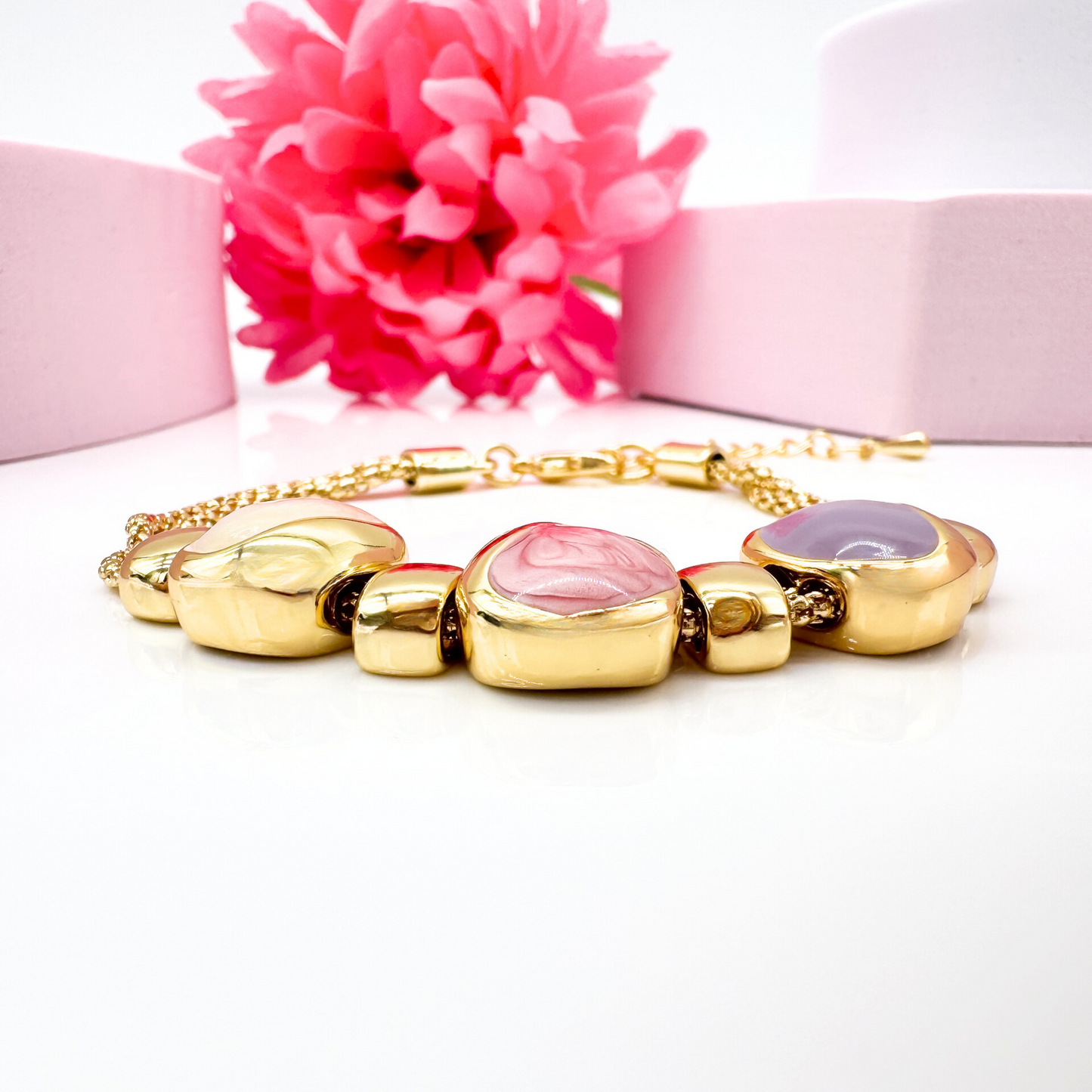 Golden Blossom - Armband Pastellfarben