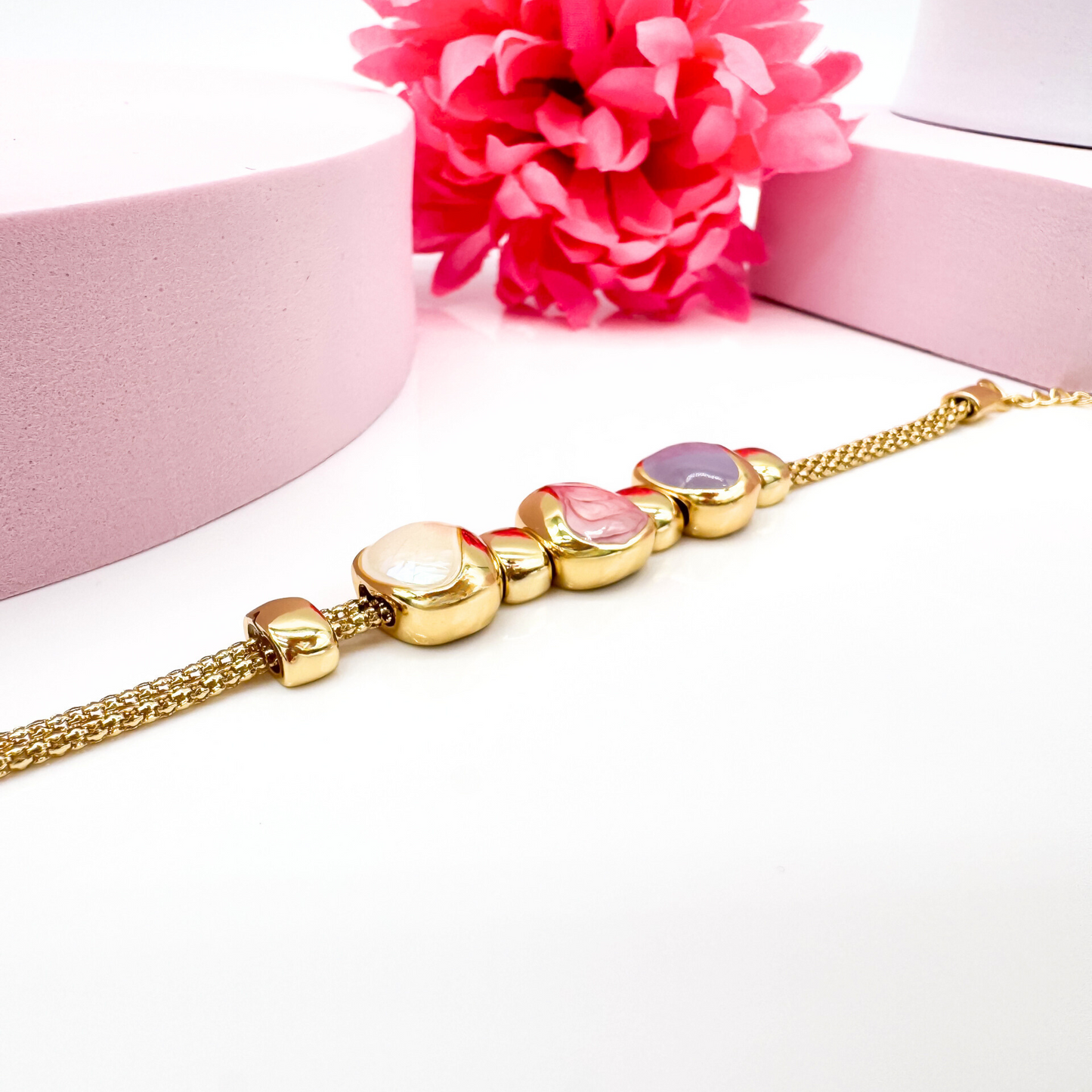 Golden Blossom - Armband Pastellfarben
