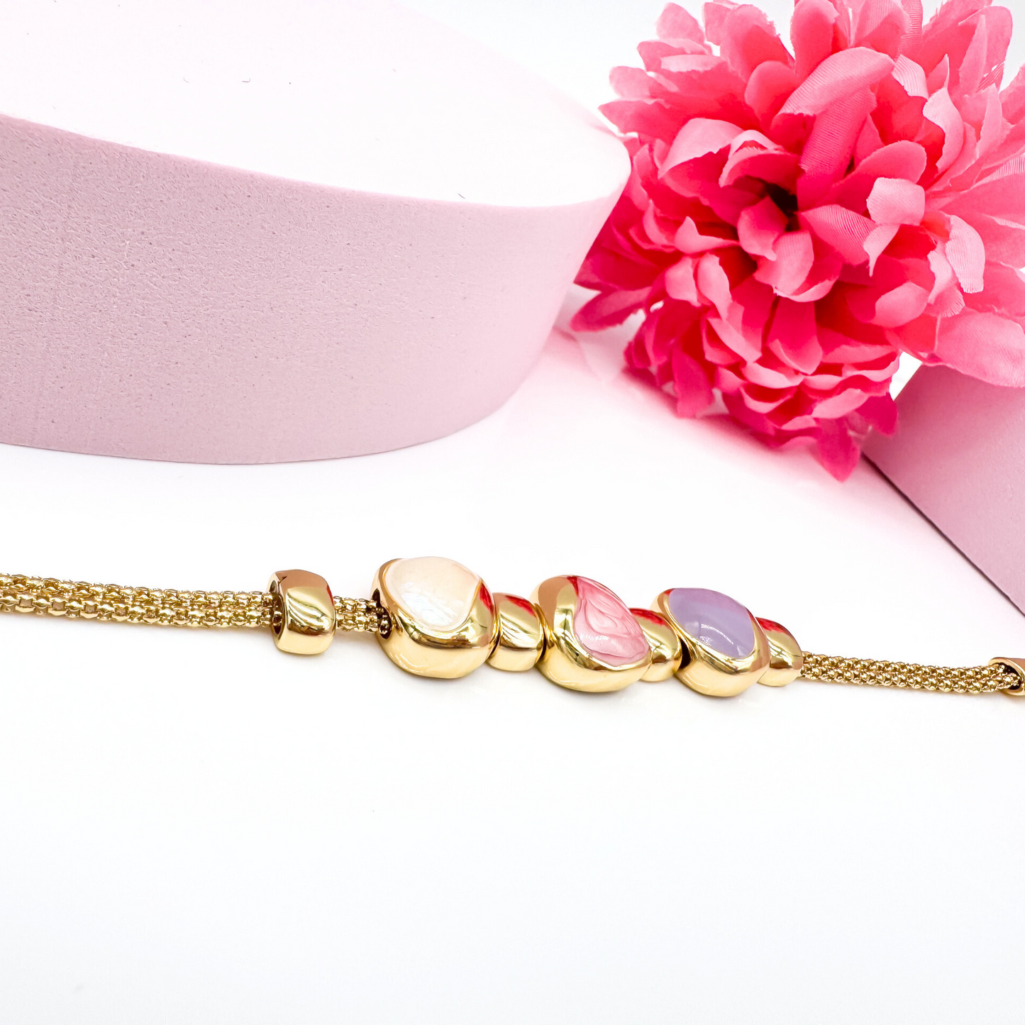 Golden Blossom - Armband Pastellfarben