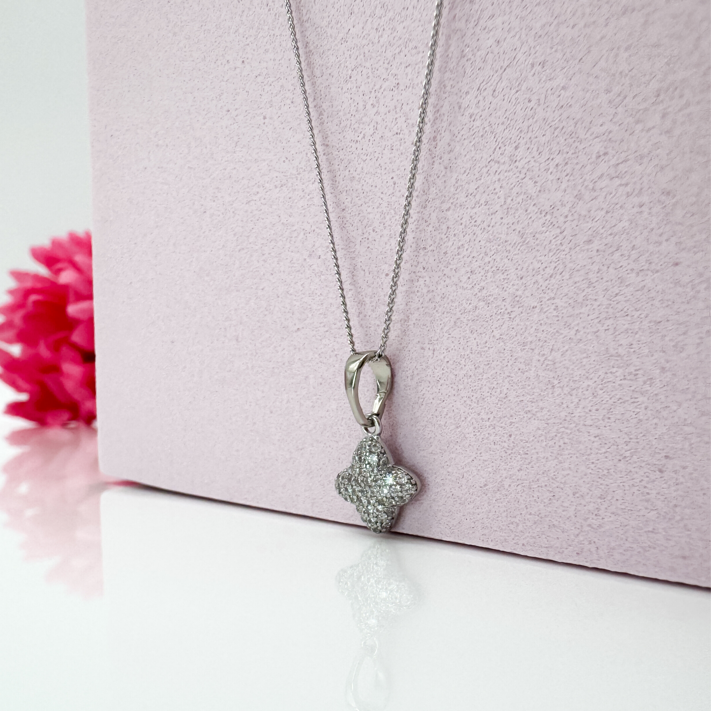 Lucky Sparkle - Silberfarbene Halskette