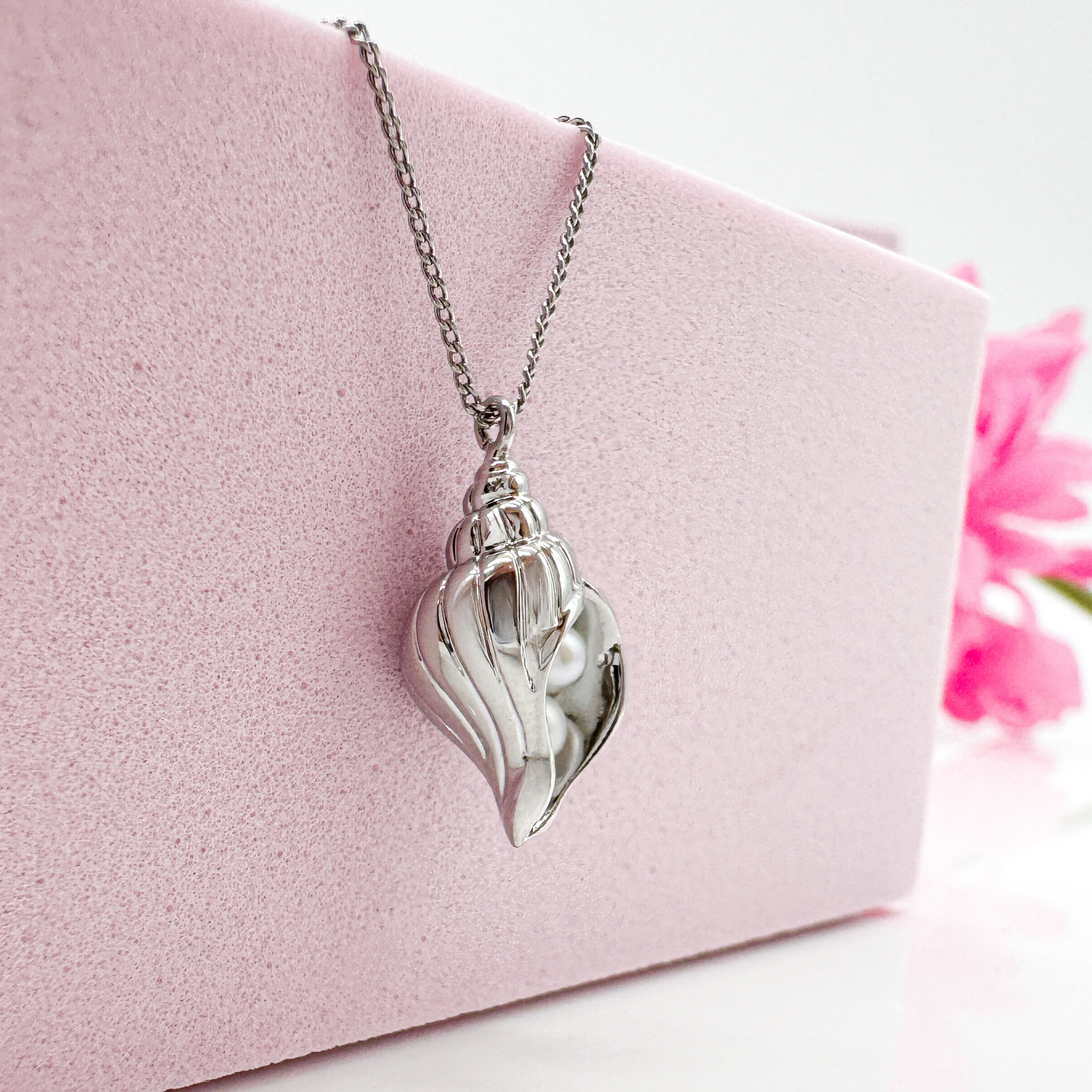 Shell of Secrets - Damen Halskette Muschel mit Perle