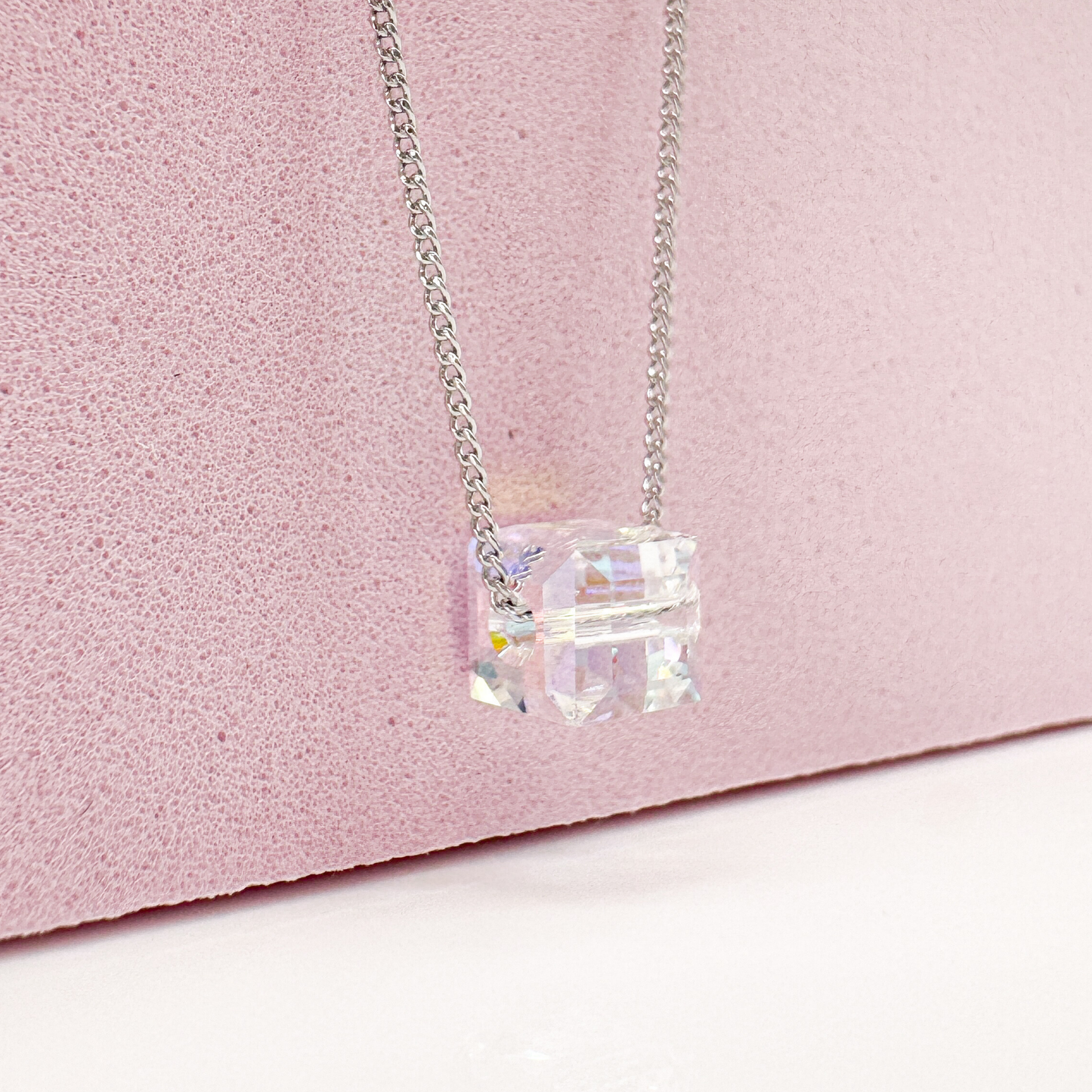 Crystalflare Silber - Damen Halskette edel schlicht antiallergisch