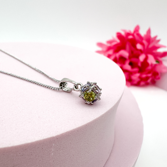 Prisma Aurora light Silber - minimalistische Kette Damen Kugel Anhänger