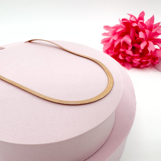 Rosé Luxe Band - Halsreif flache Kette Damen