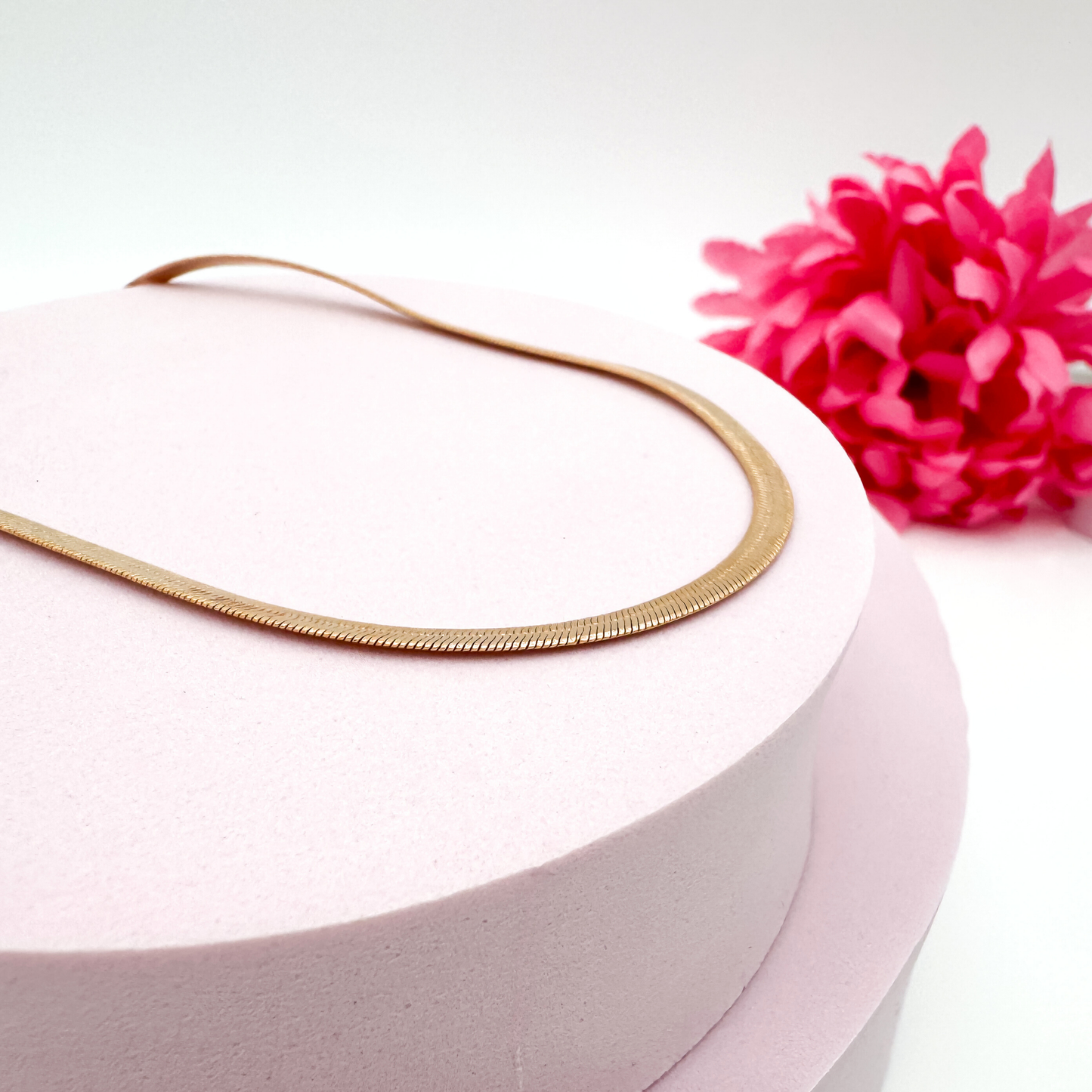 Rosé Luxe Band - Halsreif flache Kette Damen