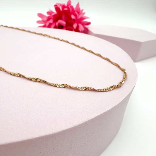 Rosé Spiral lang - Kette Roségold Unisex