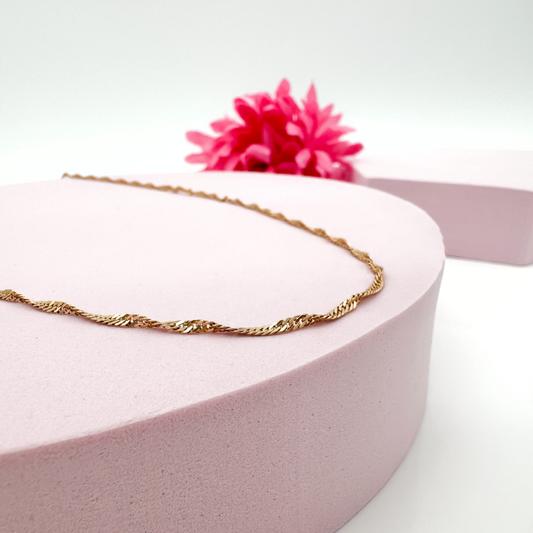 Rosé Spiral kurz - Roségold Kette Unisex
