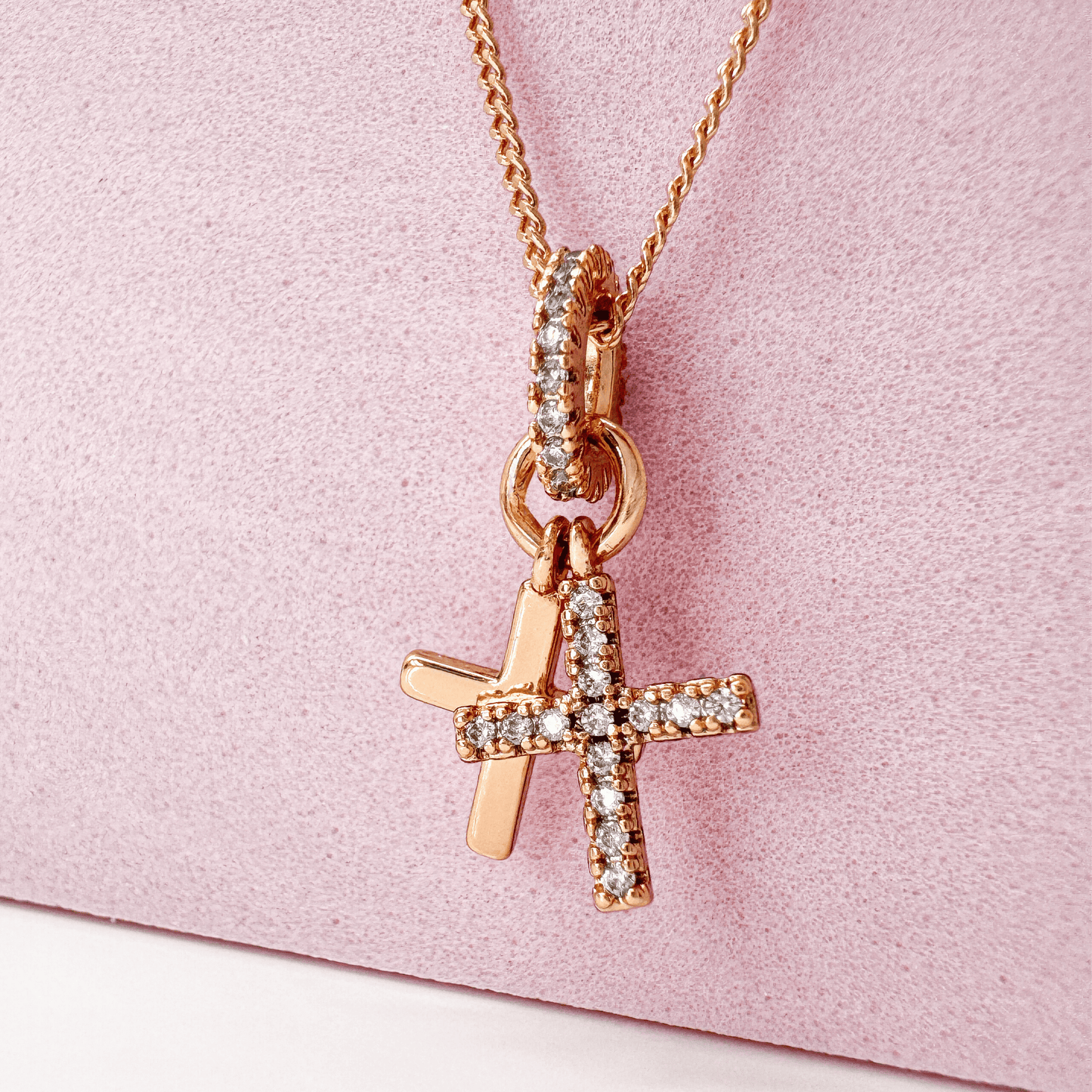 Sacred Spark Roségold - Halskette Kreuz antiallergisch langlebig