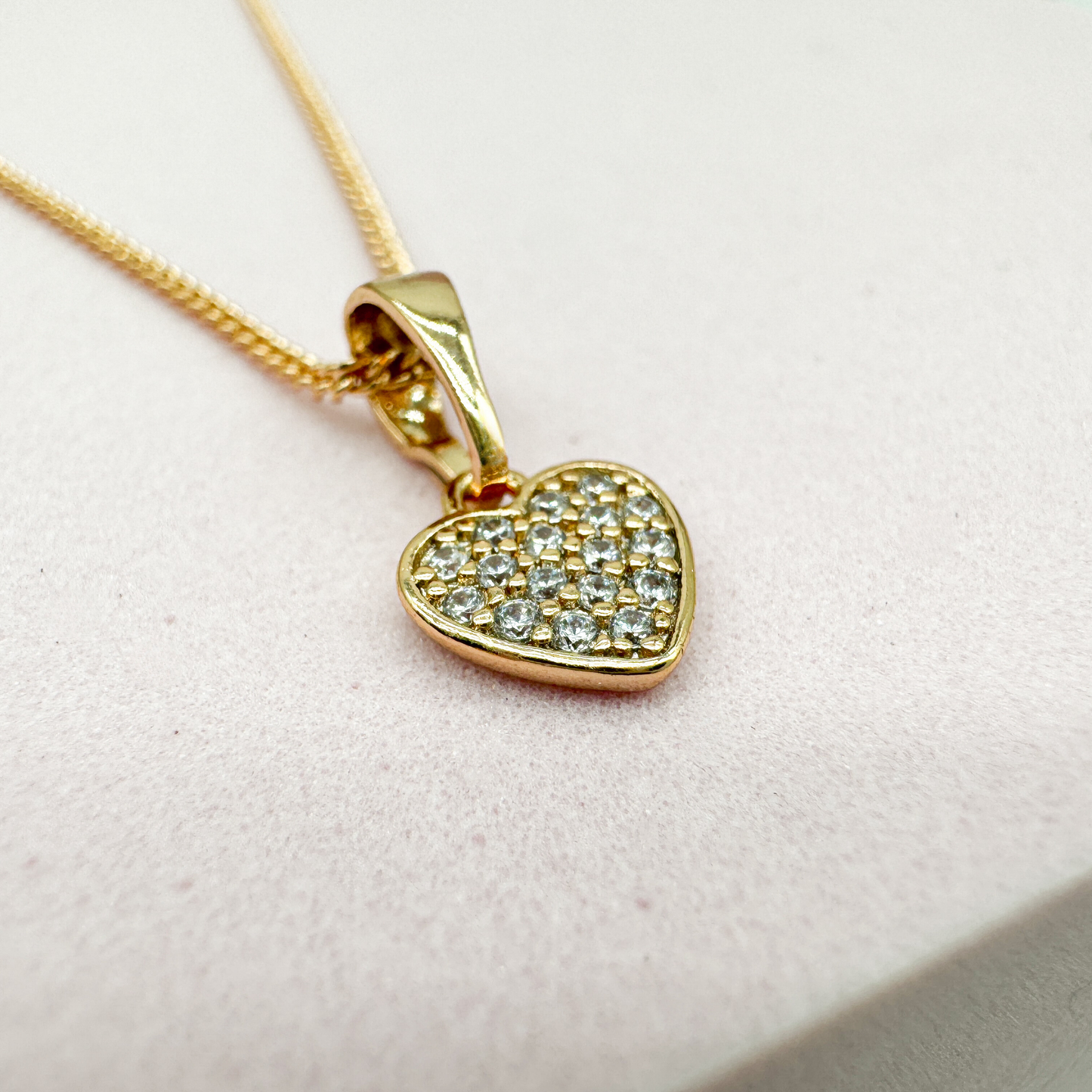 Shimmering Love - Halskette Herz Anhänger Roségold