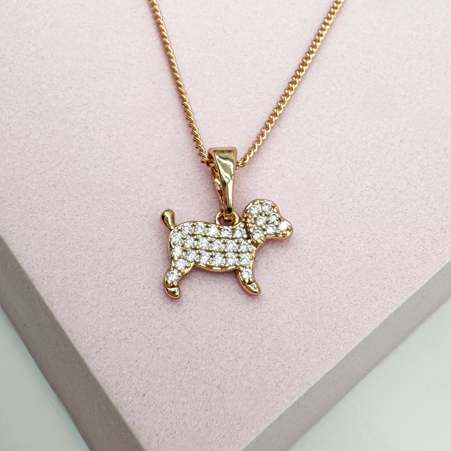 Glittering Puppy - Damen Halskette Hund Anhänger