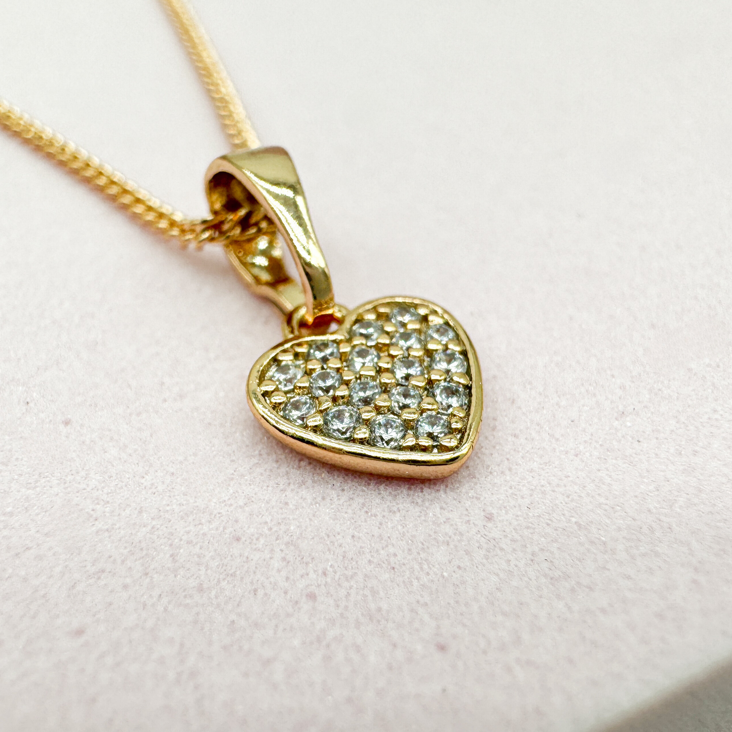 Shimmering Love - Halskette Herz Anhänger Roségold