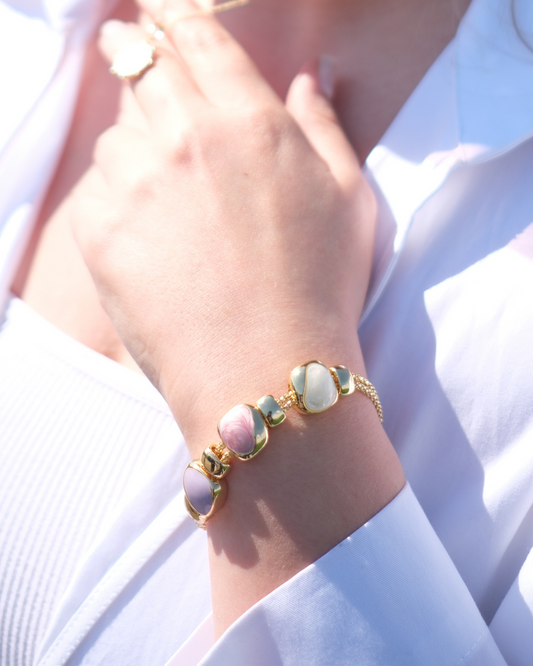 Golden Blossom - Armband Pastellfarben