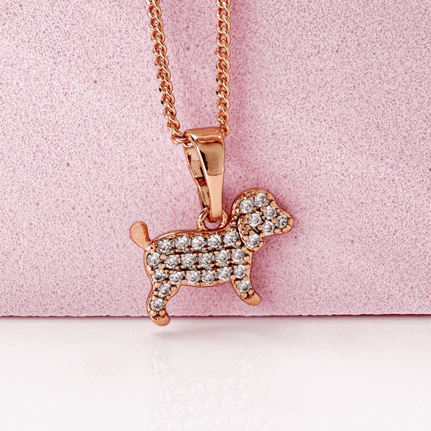 Glittering Puppy - Damen Halskette Hund Anhänger